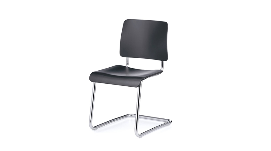 #Weimar 5012 ChairBlack stained Beech/Chrome Frame (0451) 