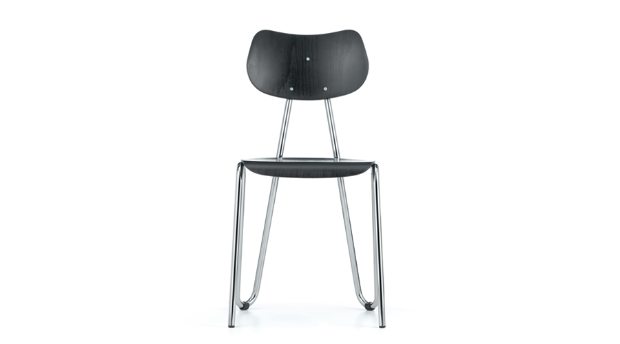 Arno 417 ChairBlack Stained Beech/Chrome Frame (0417) 6월 초 입고예정
