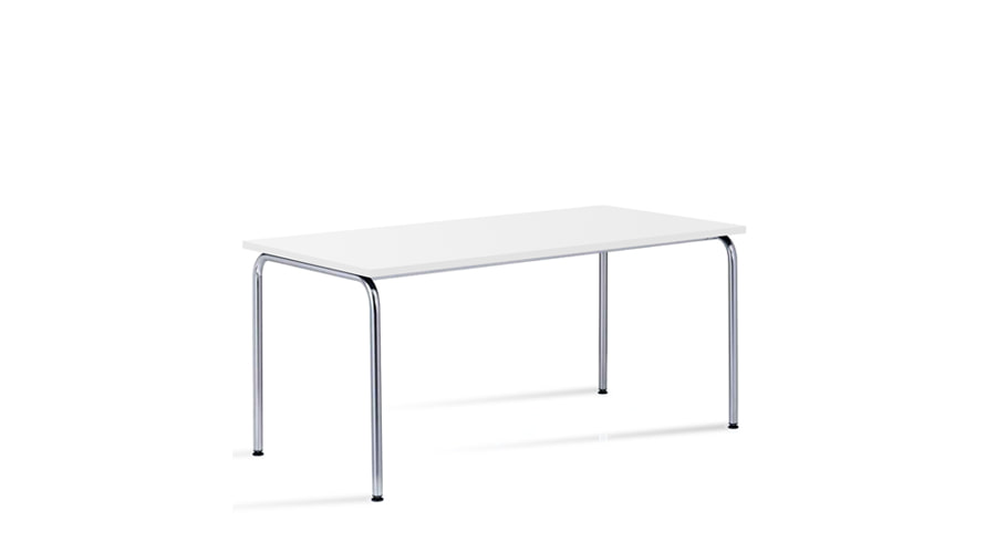 Akiro 426 Table W1600Melamine White top/Chrome (0426) 