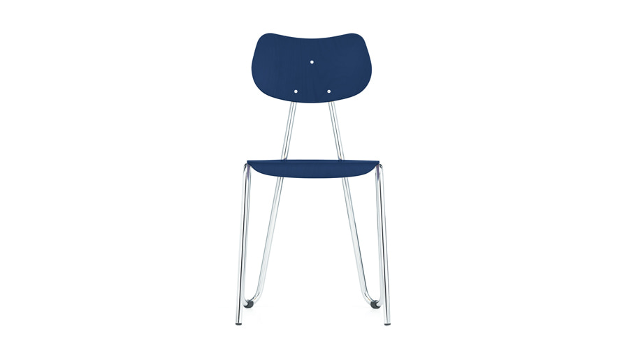 Arno 417 ChairDark Blue Stained Beech/Chrome Frame (0417) 6월 초 입고예정