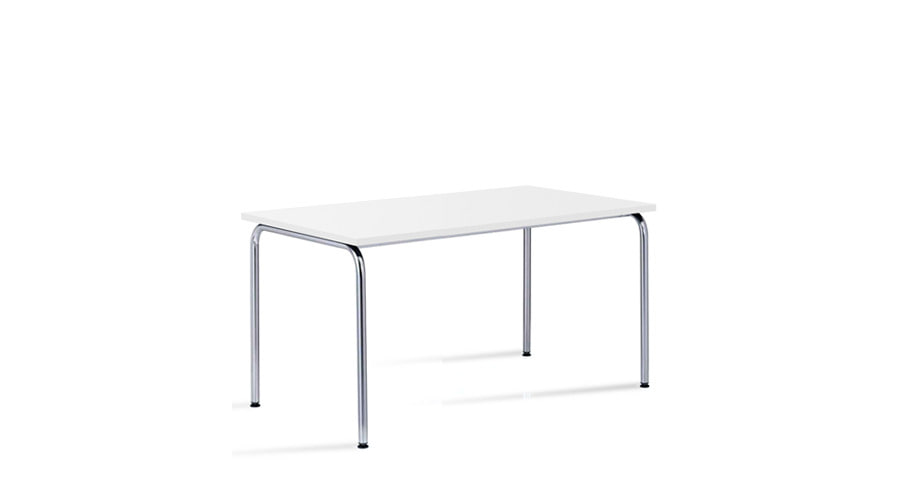 Akiro 426 Table W1200Melamine White top/Chrome (0426) 