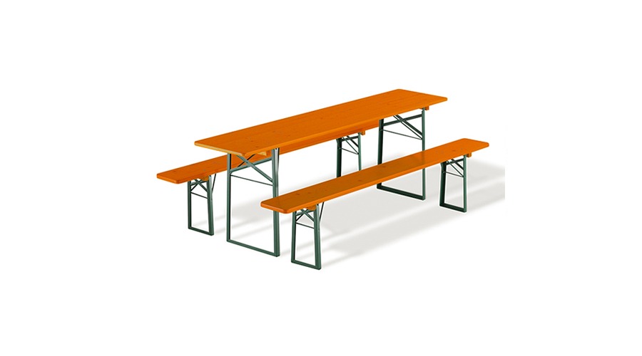 Folding Table&amp;Bench Set Classic폴딩 테이블&amp;벤치 세트 클래식오렌지/그린 프레임 W200(204195)