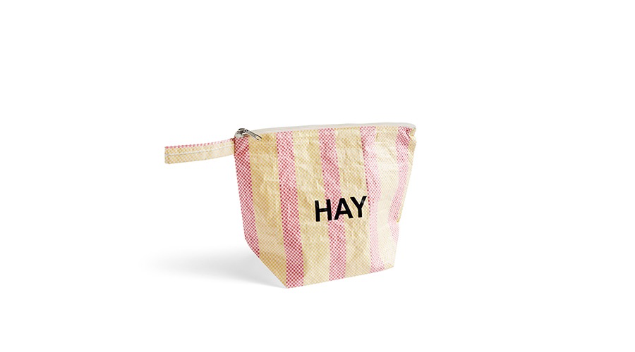 Candy Stripe Wash Bag M캔디 스트라이프 워시백 M레드 앤 옐로우(AC511-A602-AL45)