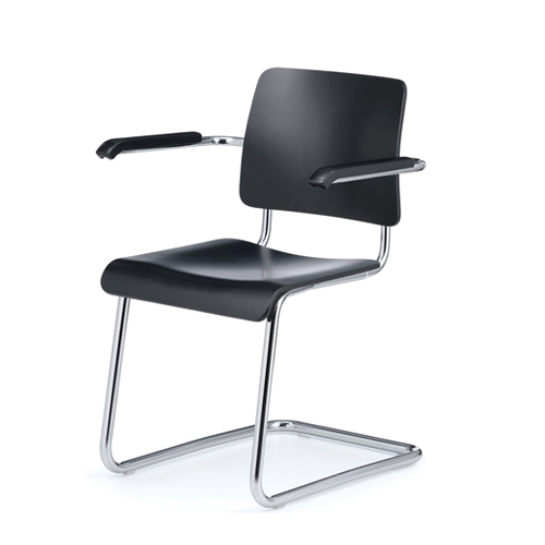#Weimar 5112 ChairBlack stained Beech/Chrome Frame (0451) 