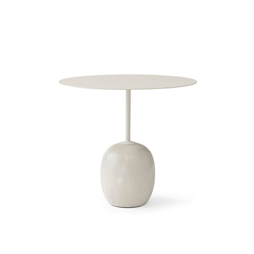Lato Table LN9 Ø50 x 45cm Oval (86202015)Ivory White top/Light Marble base  