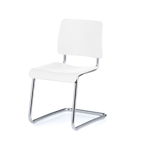 #Weimar 5012 ChairWhite Lacquered Beech/Chrome Frame (0451) 