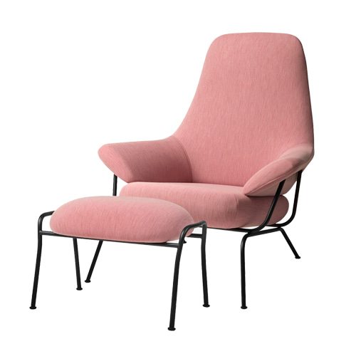 Hai Chair + OttomanUniform Melange Pink (20098)
