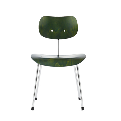 SE68 Chair (Non-stackable 13497)SE68 체어 논스태커블보틀그린 스테인드 (RAL6007)/크롬  프레임