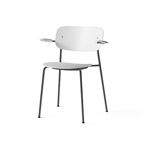 *Co Dining Chair W/Arms, Plastic 코 다이닝 암 체어, 플라스틱화이트 /블랙 스틸(1189022)