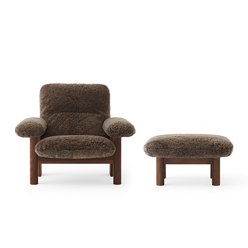 Brasilia Lounge Chair+Ottoman브라질리아 라운지 체어 + 오토만쉽 스킨 루트/다크 스테인드 오크(8054003+8154003 PC3L)주문 후 5개월 소요