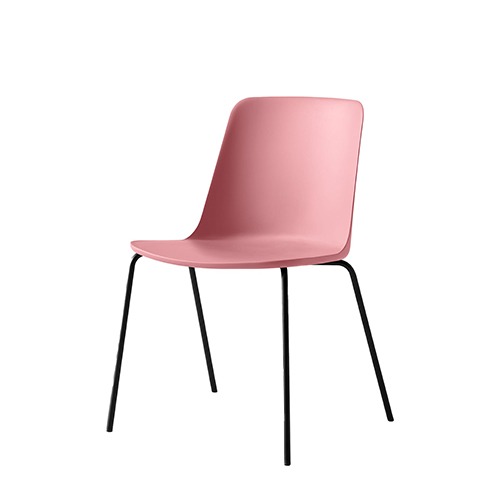 Rely Plastic Chair w.Stacking Tube Base HW65 릴라이 플라스틱 체어소프트 핑크/블랙 (16650010) 