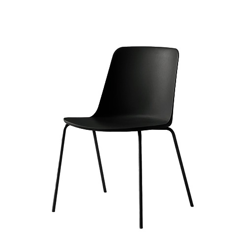 Rely Plastic Chair w.Stacking Tube Base HW65 릴라이 플라스틱 체어블랙/블랙 (16650010) 