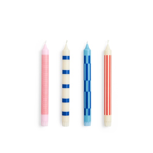 Pattern Candle Set of 4패턴 캔들 4개 한세트핑크/레드/블루(AB361-D257)주문 후 5개월 소요