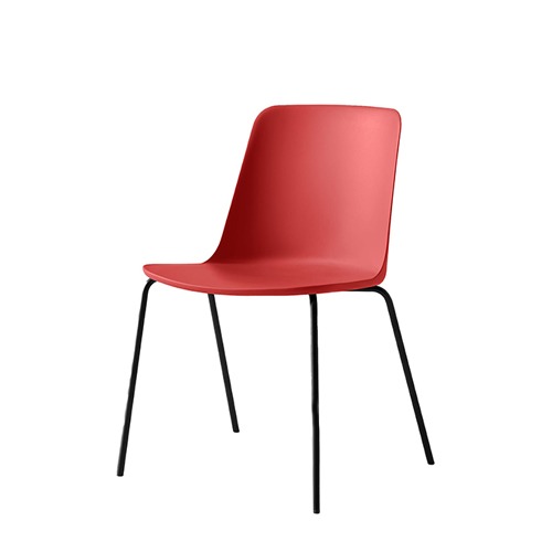 Rely Plastic Chair w.Stacking Tube Base HW65 릴라이 플라스틱 체어버밀리온 레드/블랙 (16650010) 