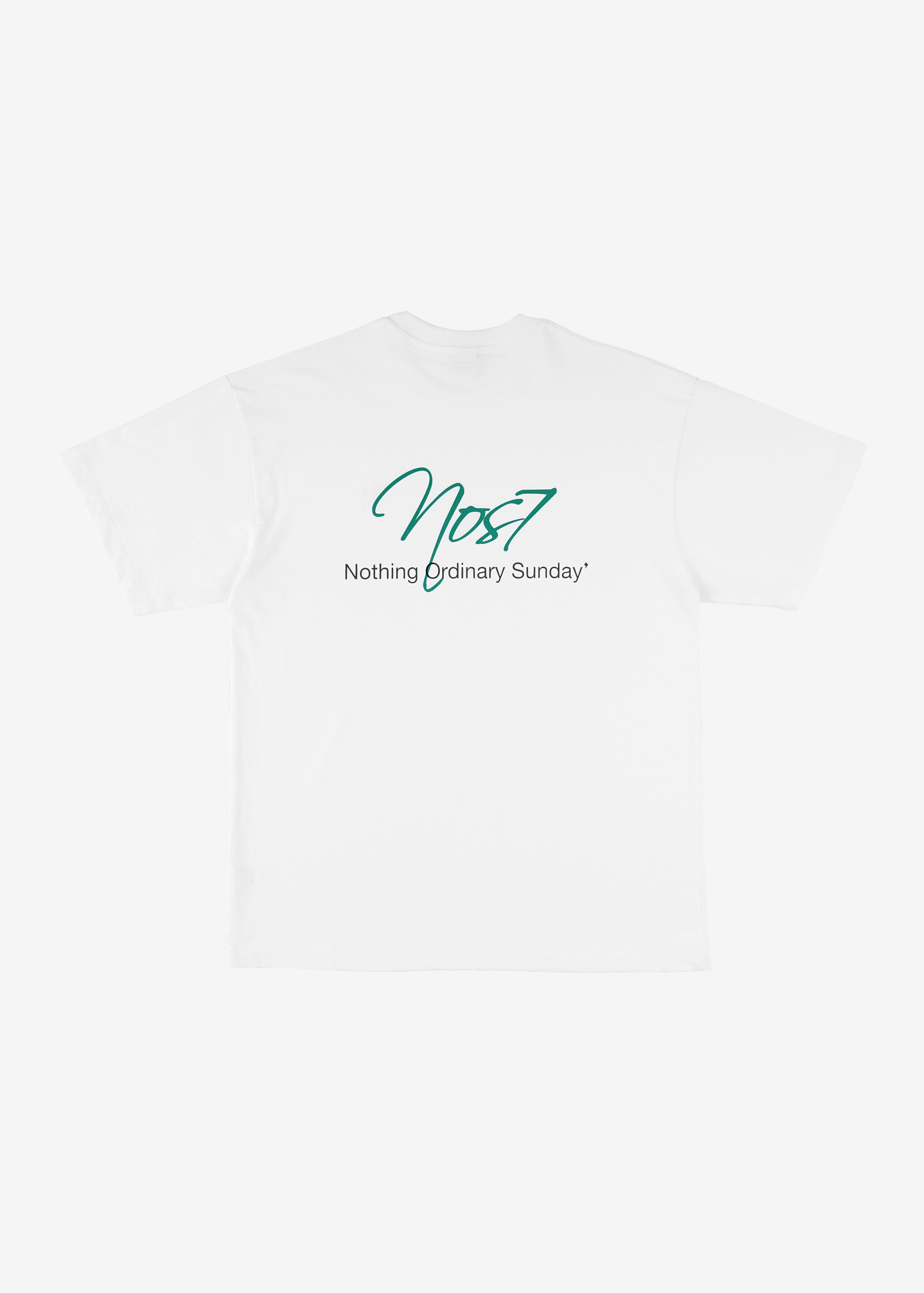 NOS7 핸드라이팅 티셔츠 - 화이트/그린