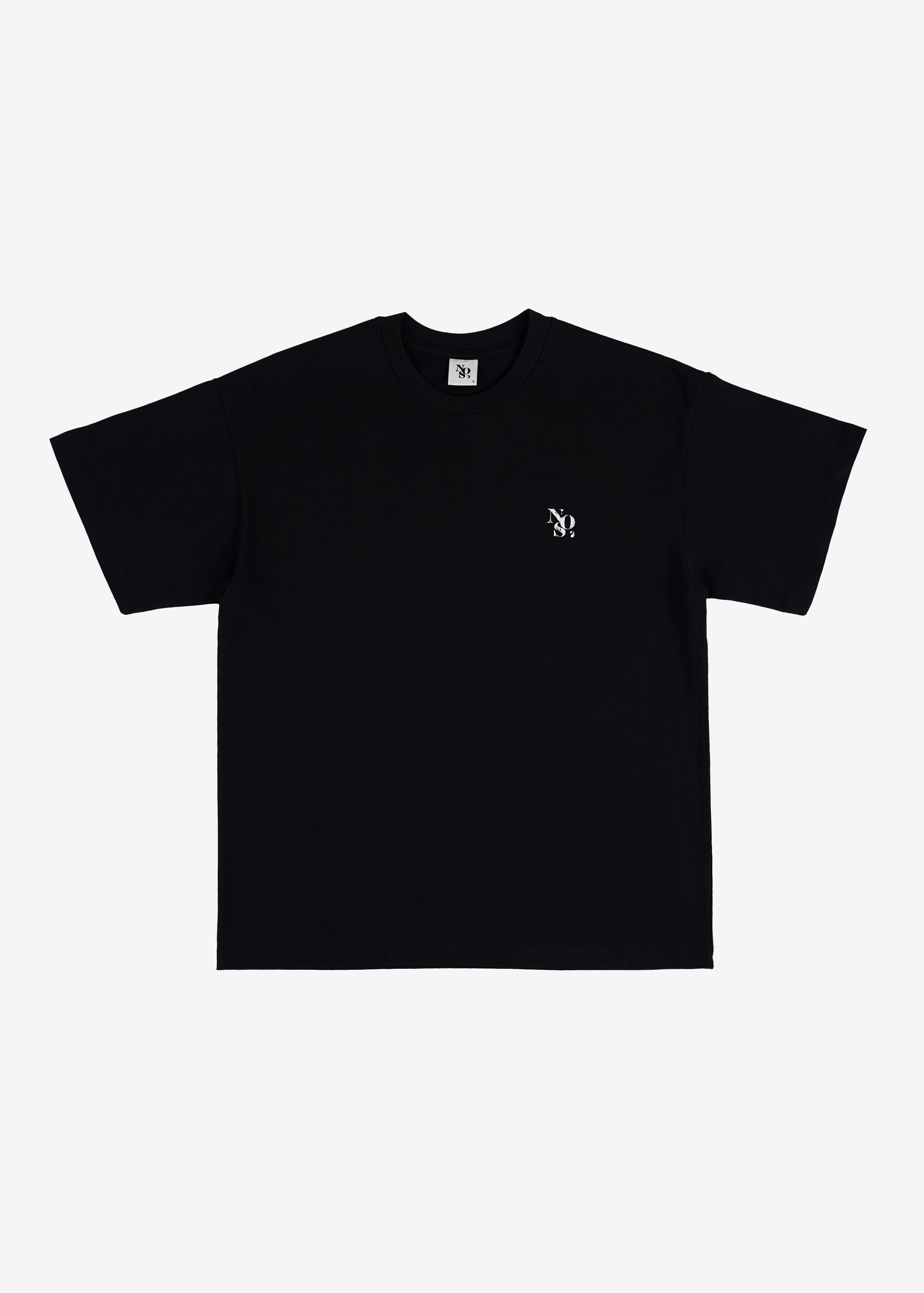 NOS7 스크레치 로고 티셔츠 - 블랙