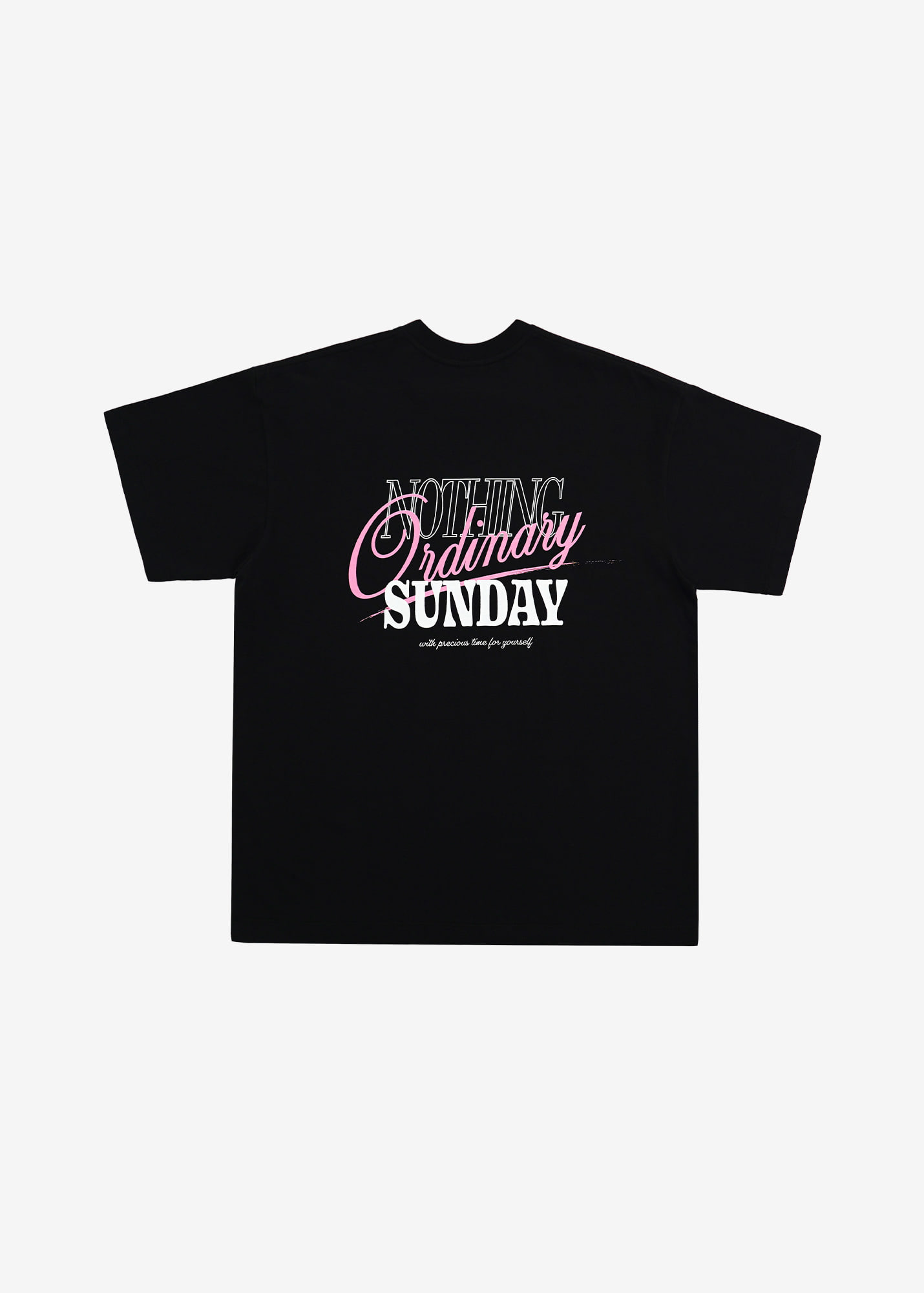 NOS7 Pink Cursive T-Shirt - Black