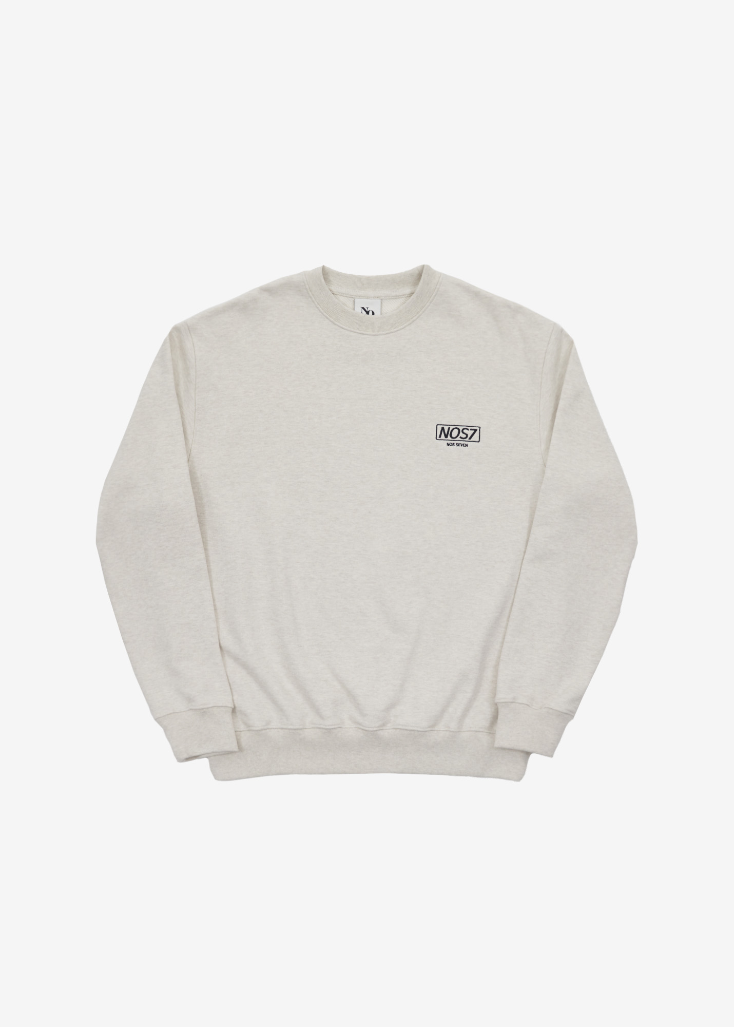 Square Embroidered Sweatshirt - Beige