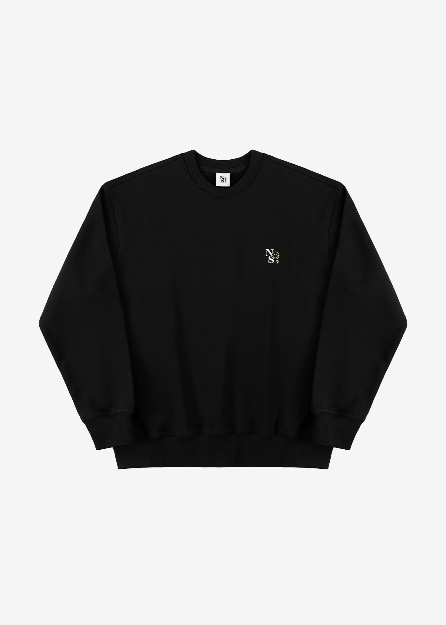 Smile Embroidered Sweatshirt - Black