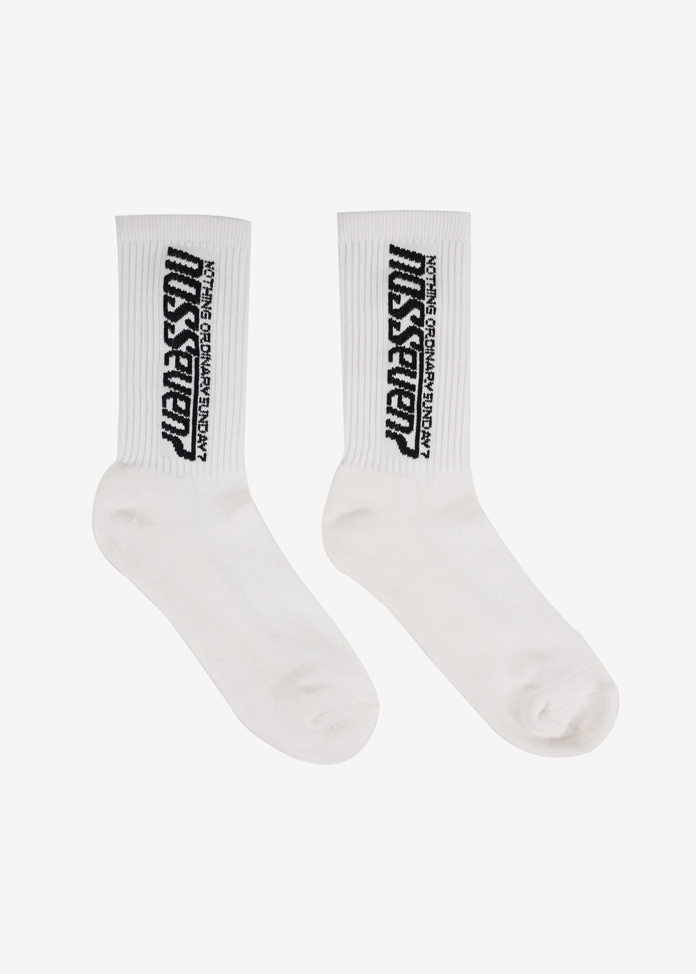 NOS7 Lettering Socks - White