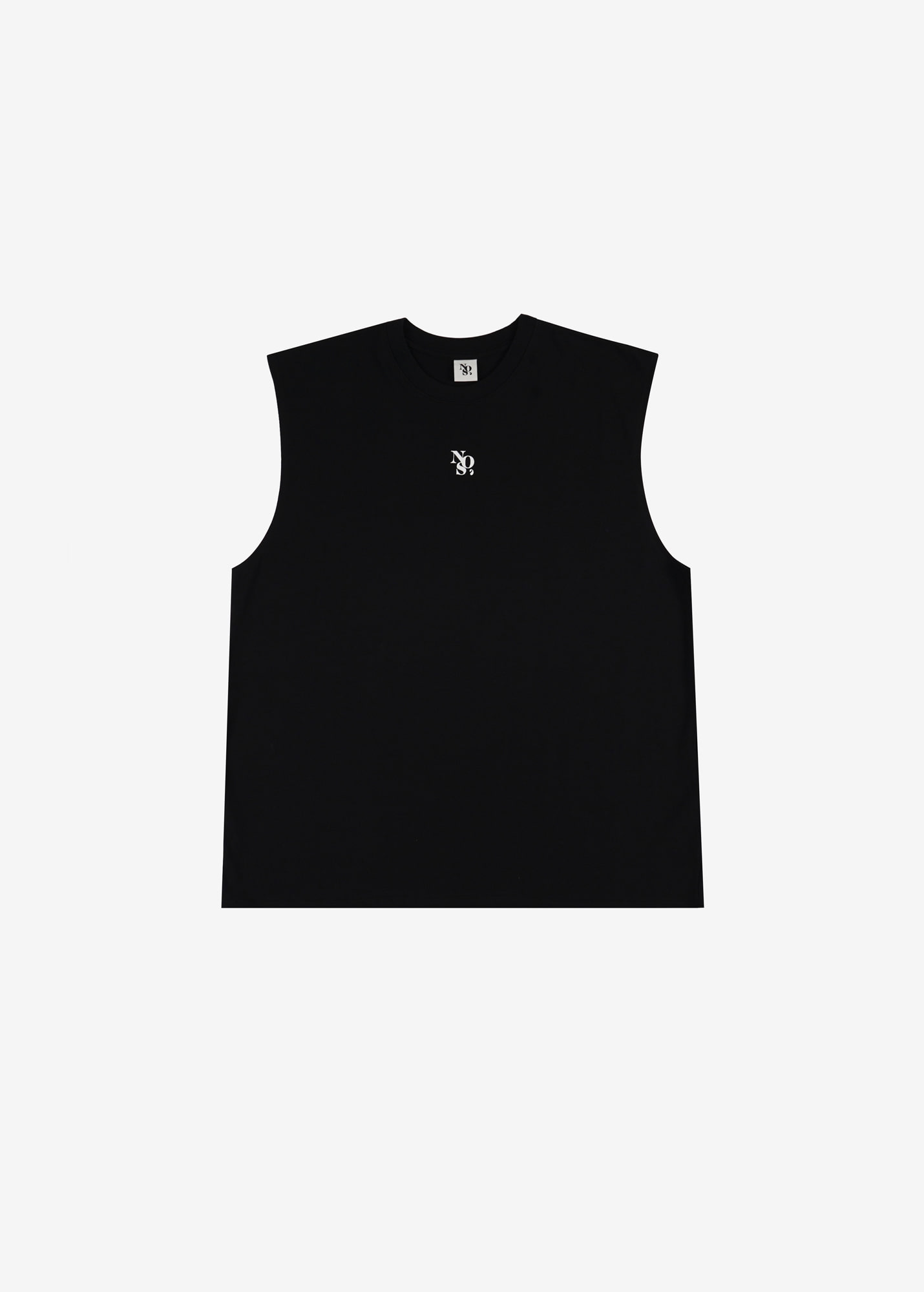NOS7 Lettering Sleeveless T-Shirt - Black