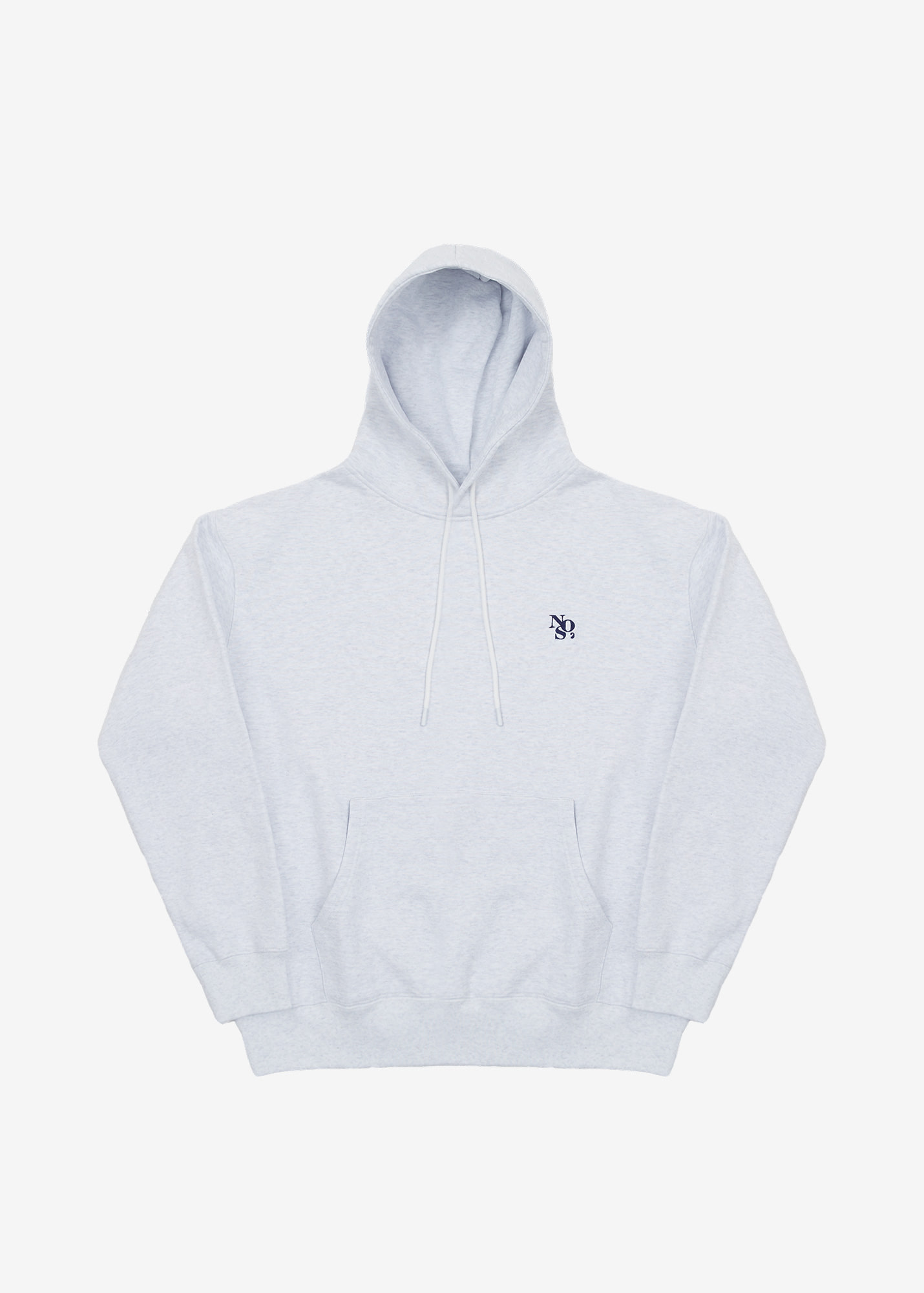 Main Logo Embroidery Hood - Melange Gray (Navy Embroidery)