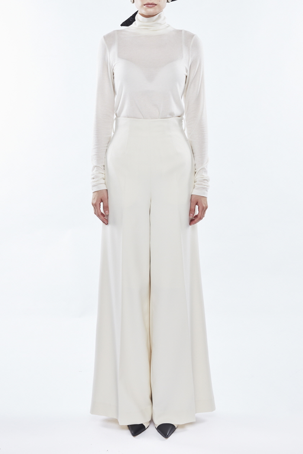 HIGH WAIST BELTED WIDE PANTS