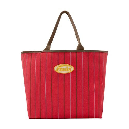 韓國 EMIS STRIPE BIG ECO BAG_RED 間條大側孭袋 單肩包