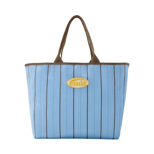 韓國 EMIS STRIPE BIG ECO BAG_SKY BLUE 間條大側孭袋 單肩包