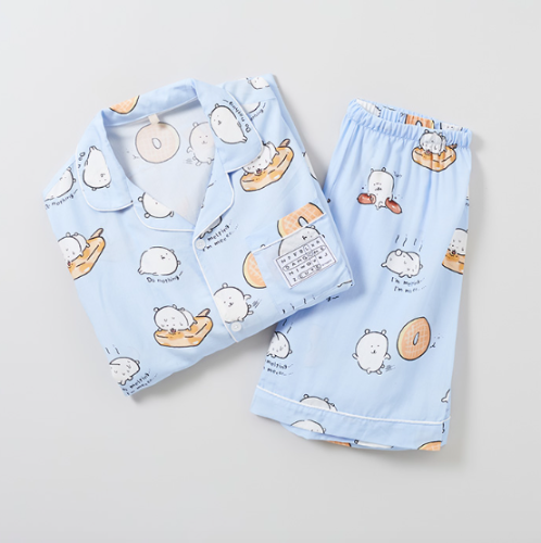 SPAO x JOKE BEAR 白熊 夏季短袖睡衣套裝_Light Blue