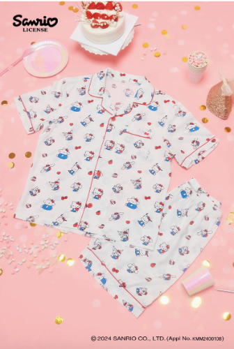 [韓國限定] SPAO x SANRIO 短袖睡衣 WHITE_HELLO KITTY