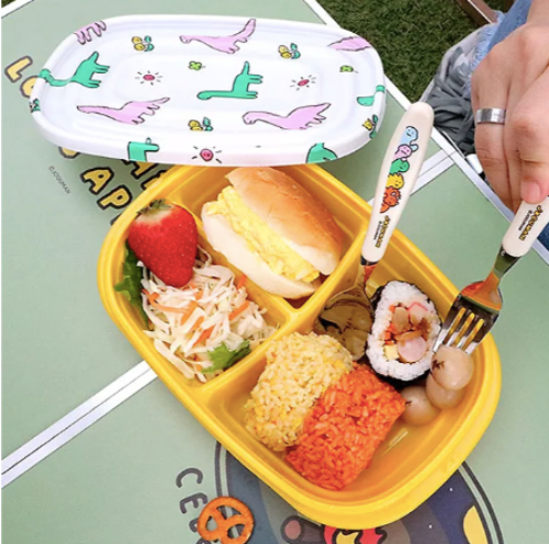 韓國JOGUMAN STUDIO 恐龍 小腕龍 可重用野餐盒 食物盒 2件套裝