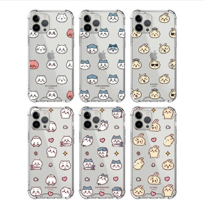 [韓國限定] CHIIKAWA PATTERN BUMPER JELLY HARD CASE 透明手機殼_IPHONE SAMSUNG適用