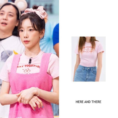 [HERE AND THERE] CHERRY CROP T-SHIRT (PINK) [少女時代泰妍款]