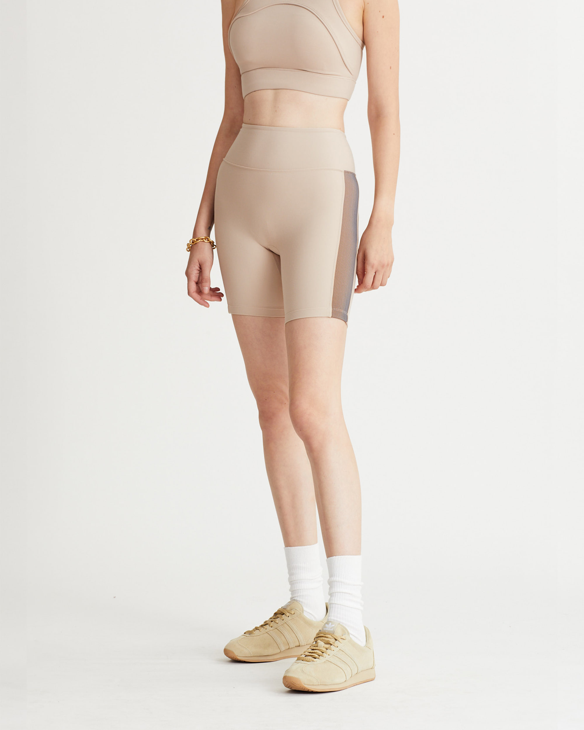 FARRAH SHORTS IRIDESCENT OLIVE BROWN &amp; OAT COMBO