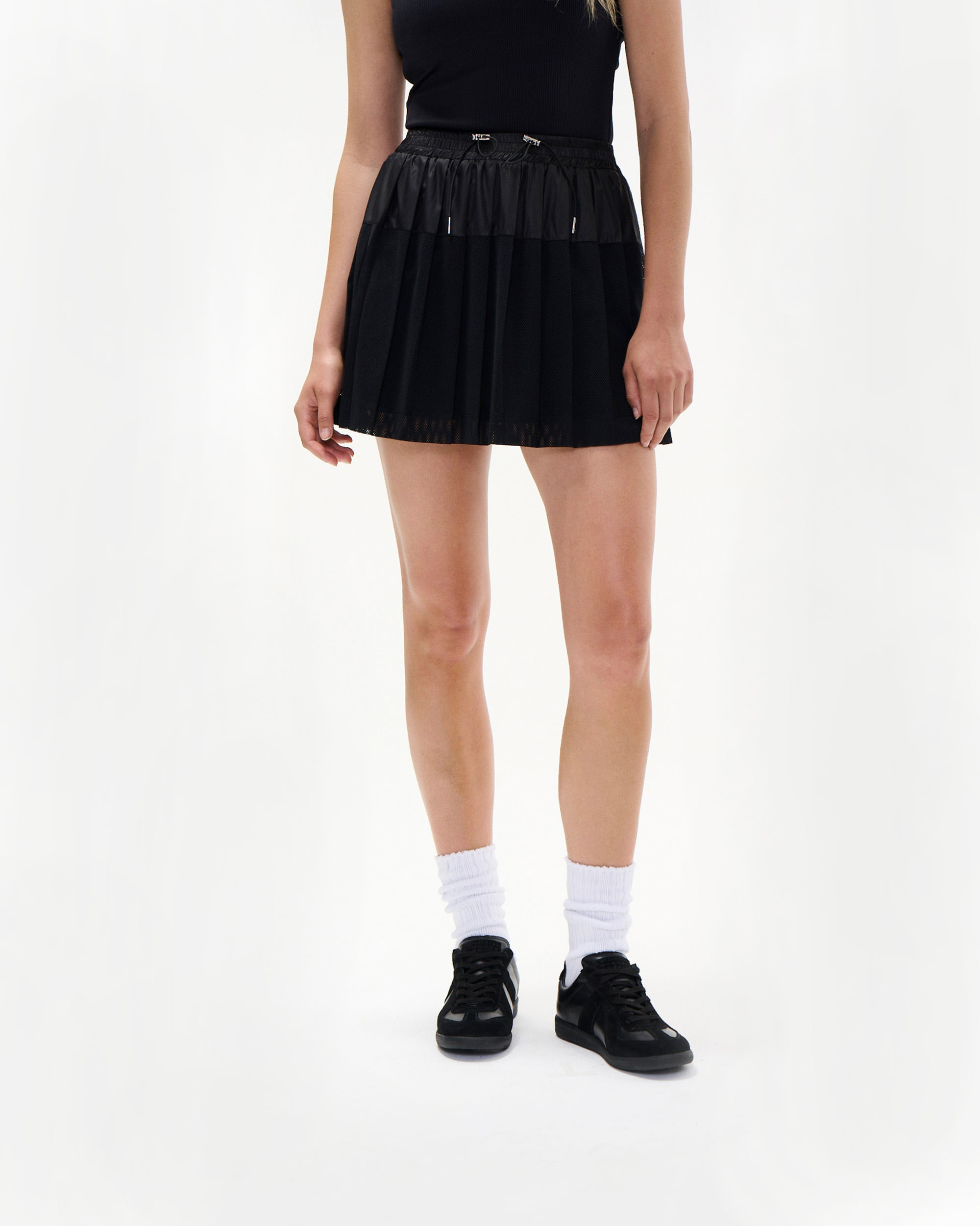 NAOMI MESH COMBO SKIRT BLACK