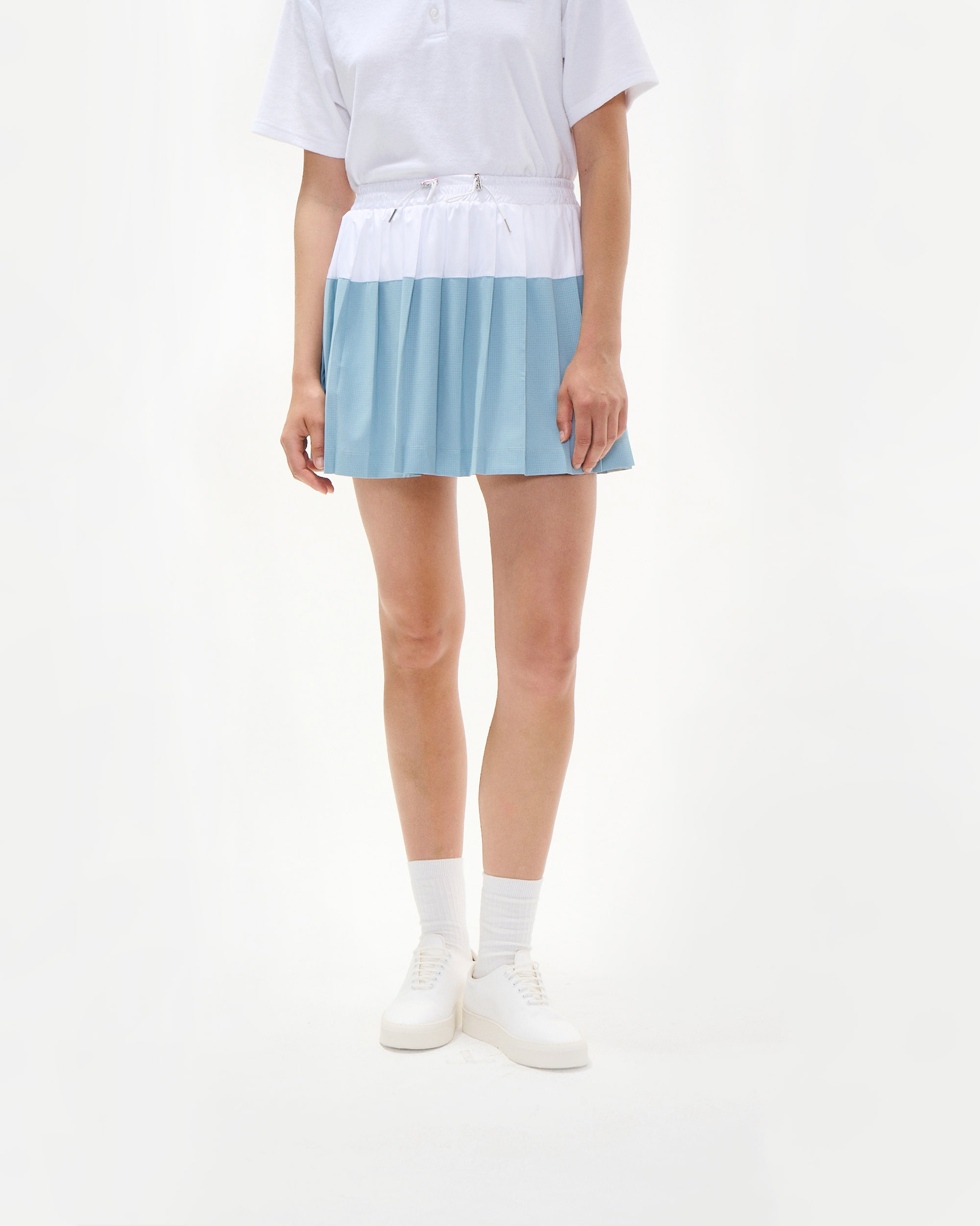 NAOMI MESH COMBO SKIRT WHITE &amp; COASTAL COMBO