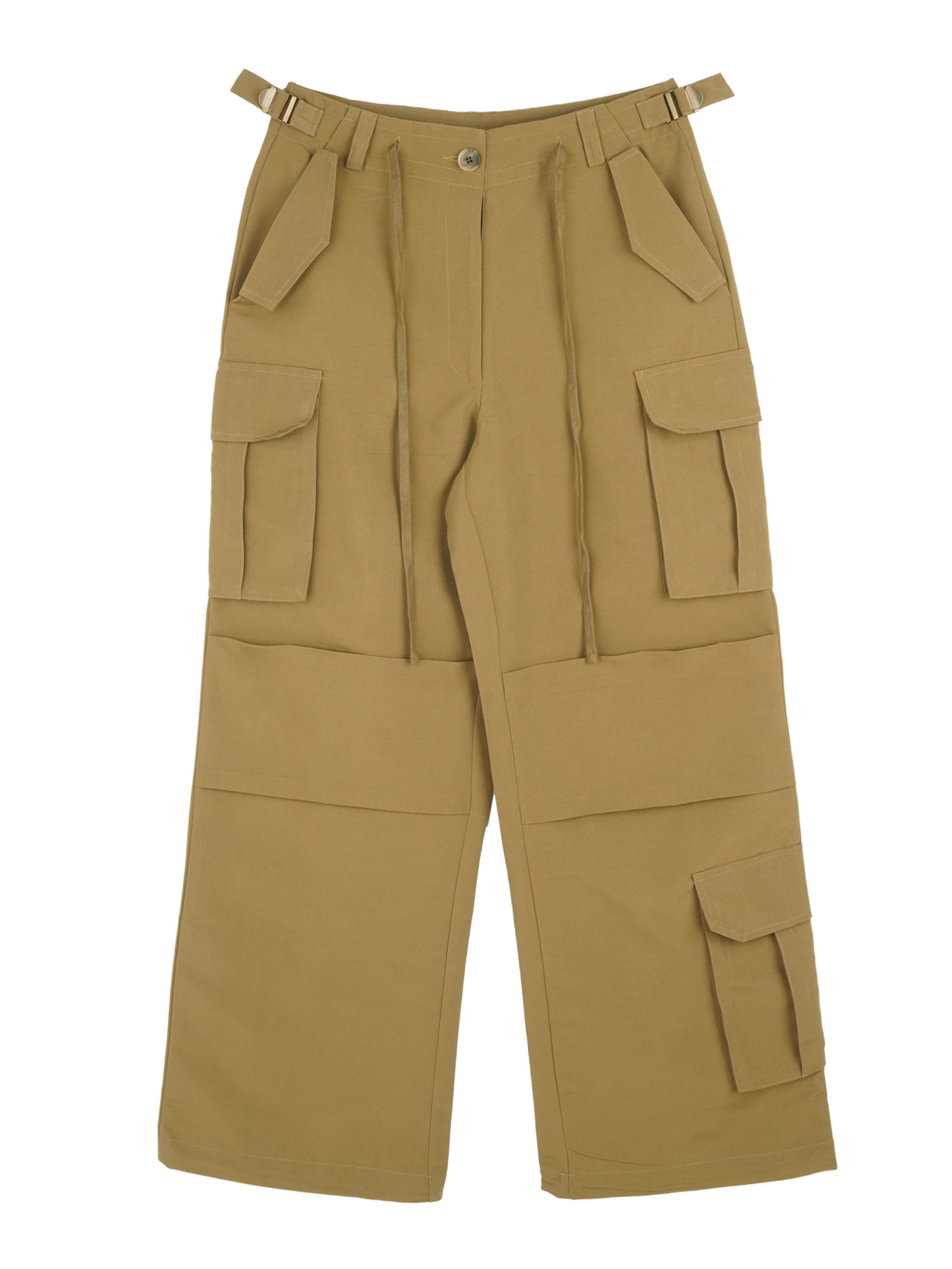 Unbalance Pocket Cargo Pants - Olive Green