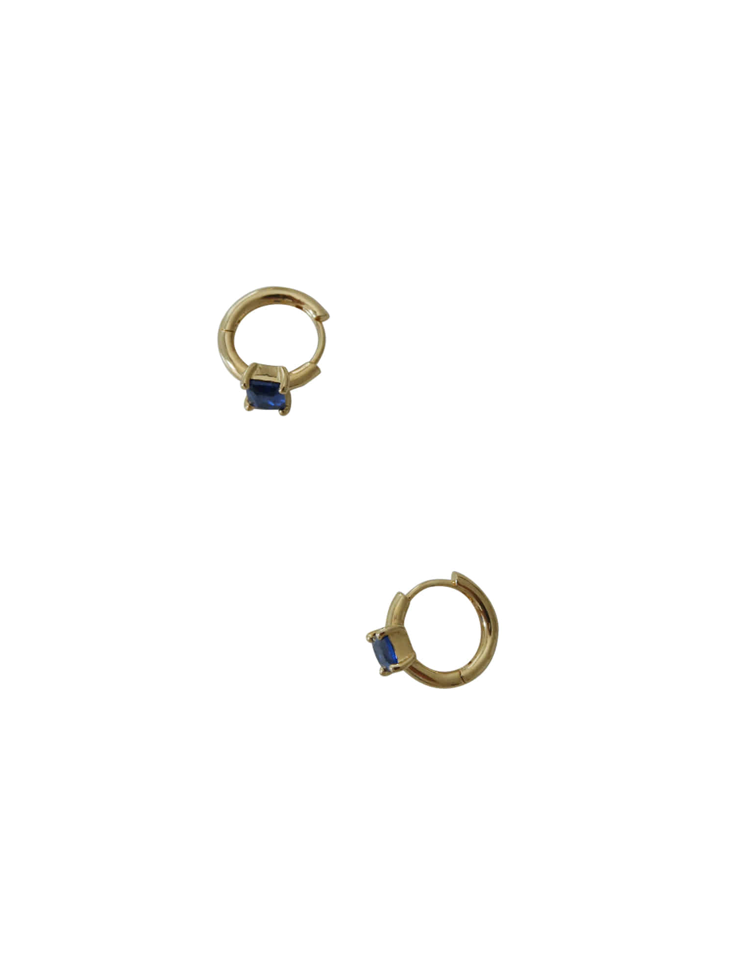 Square One Touch Earring - Navy - Gold