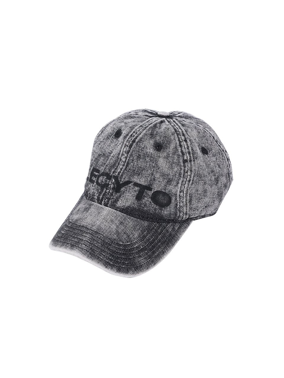 Retro Faded Denim Ball Cap - Black