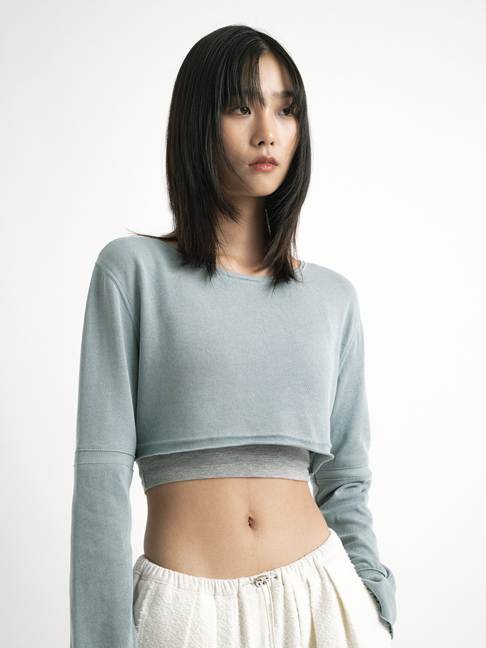 Epoch Crop Two-Way Cardigan - Sky Blue