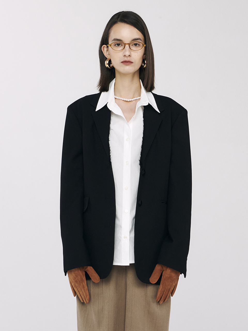 Wool Collar Cutting Jacket - Black