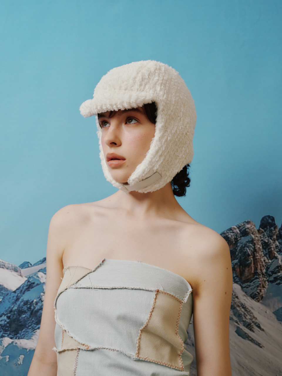 [Life PORTRAIT] Braid Earflap Hat in ivory