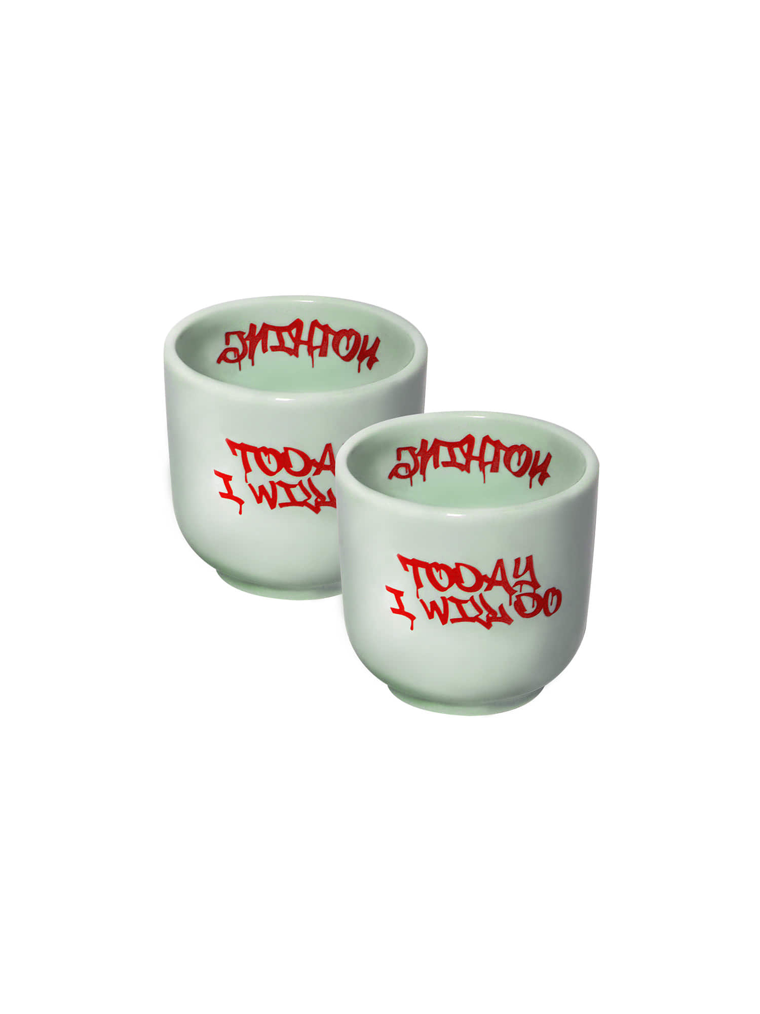 Mint &amp; Red│mini 2EA│Ceramic Cup