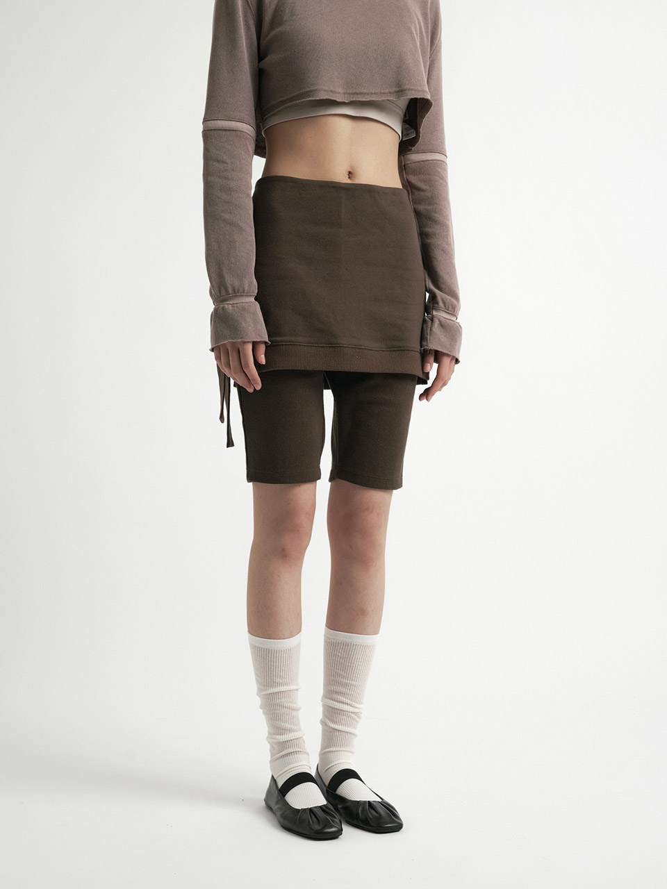 Biker Lap Shorts - Khaki Brown