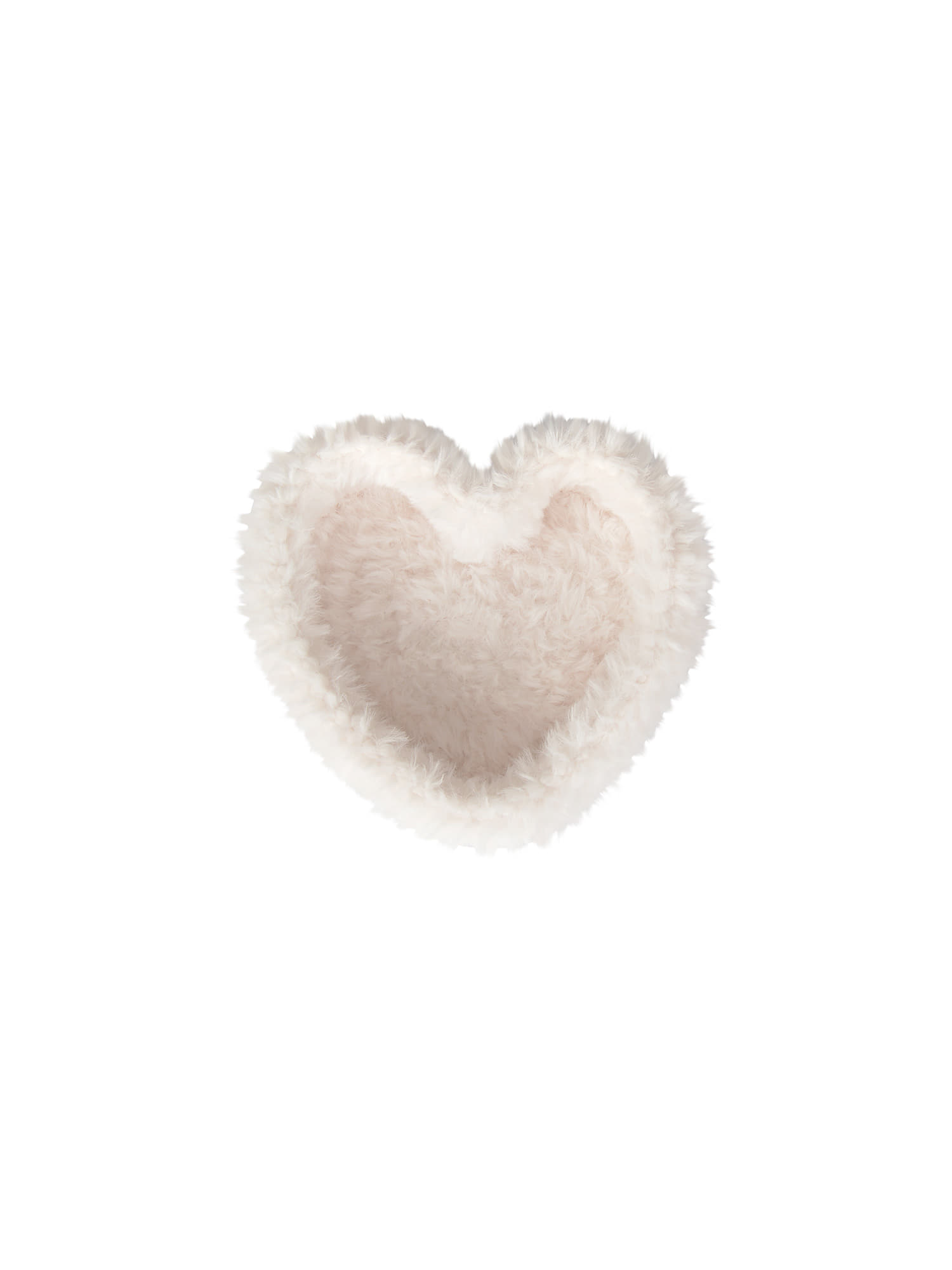 Furry Heart Tray - Ivory