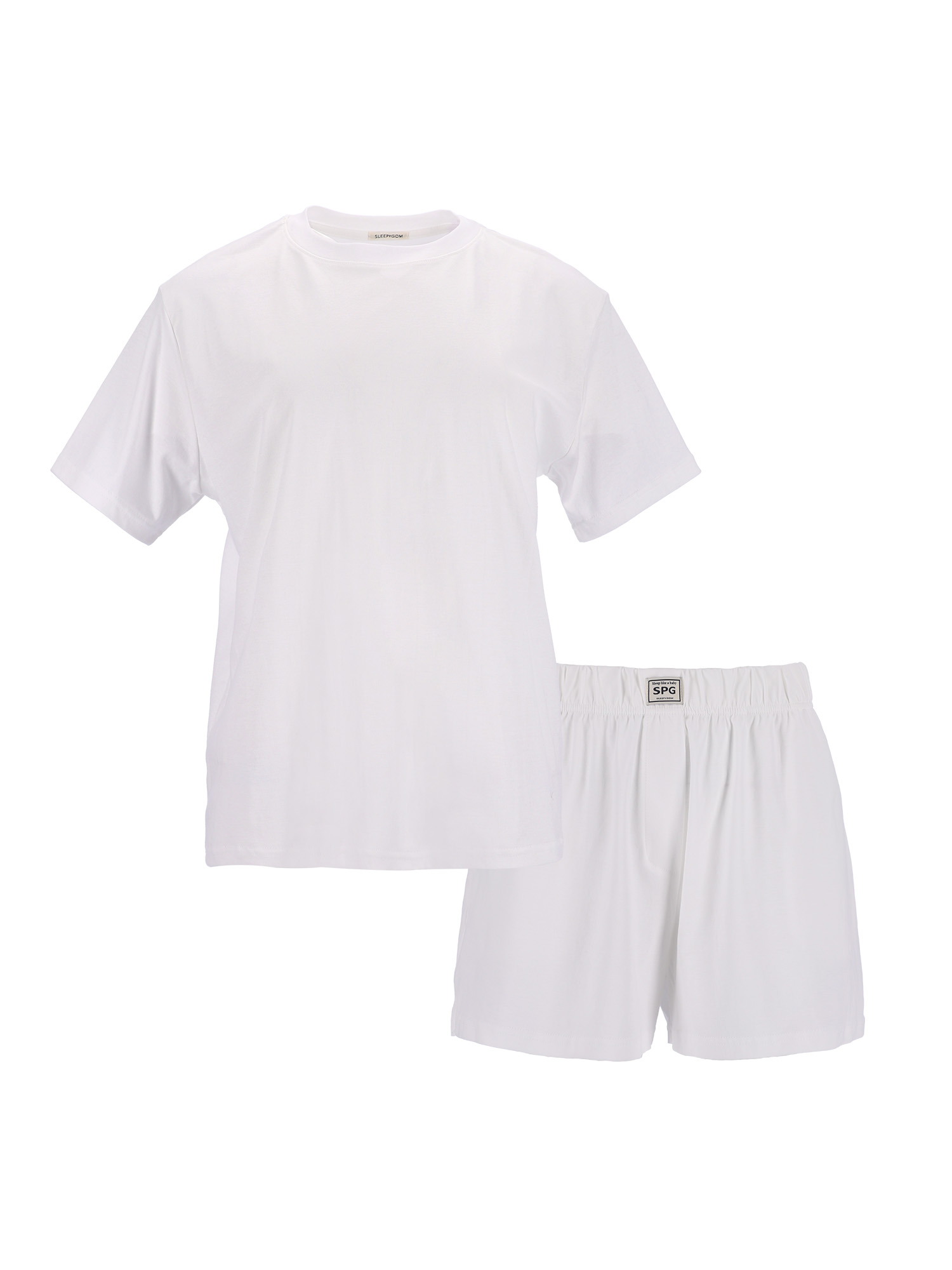 White Silky Cotton Short Set