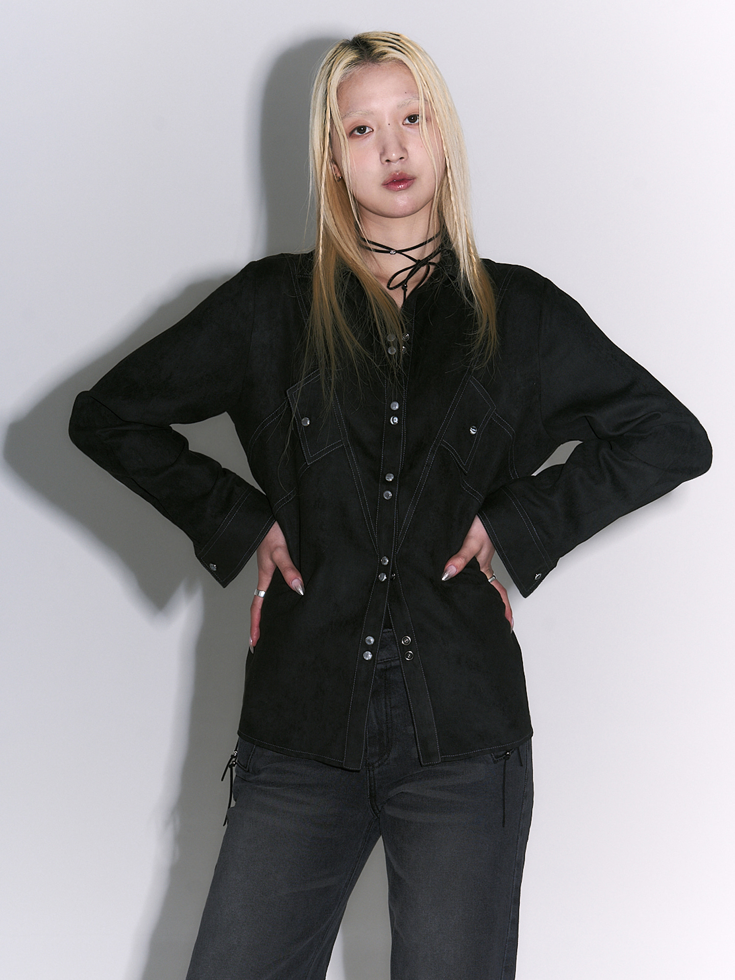 Two Pocket Western Shirt [black]