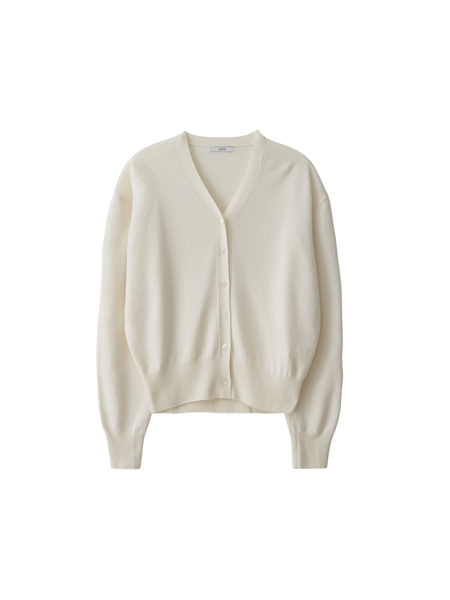 Lana Wool V Neck Cardigan - Ivory