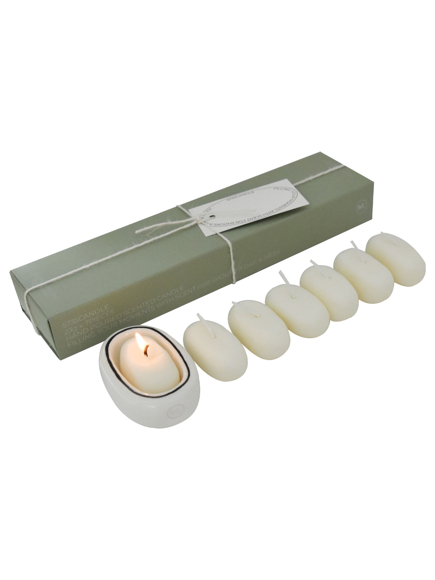 5735 Candle &amp; Holder Gift Set - 3scent